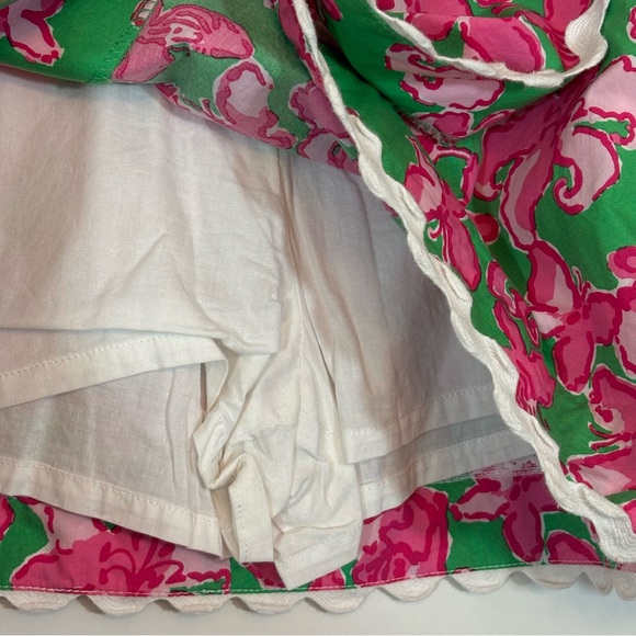 Lilly Pulitzer Jarvey Cotton Skort Skirt Sz 6 Pink Green All a Flutter Ric Rac - Picture 8 of 11